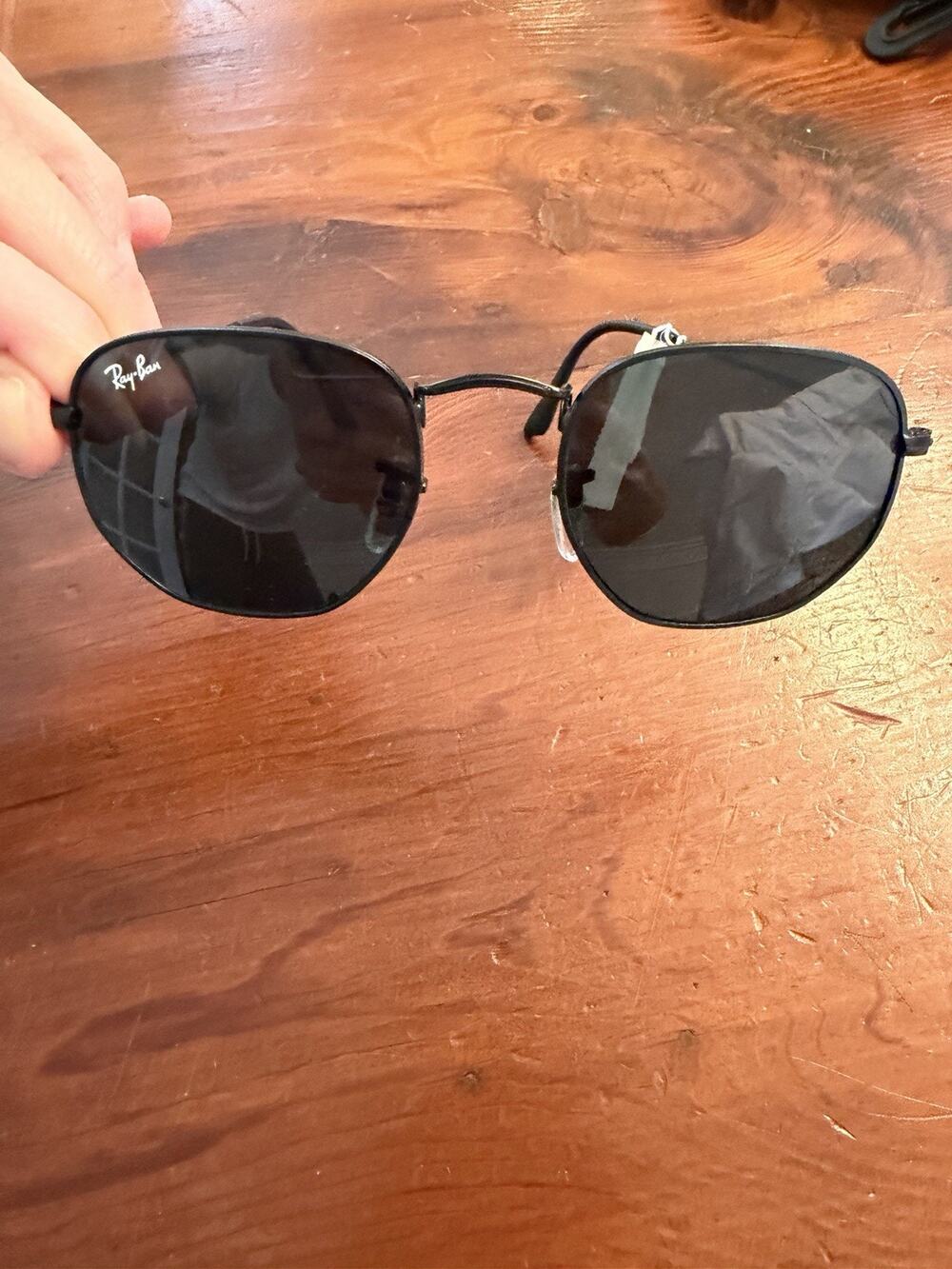 RAY BAN RB3548 Black Hexagonal 51 mm Unisex Polarized Sunglasses NWT